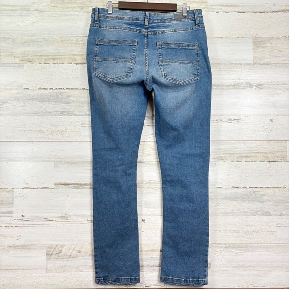 Free Planet Mens Sustainable Denim Jeans Blue Straight Fit Size 34x30.5 - Picture 2 of 12